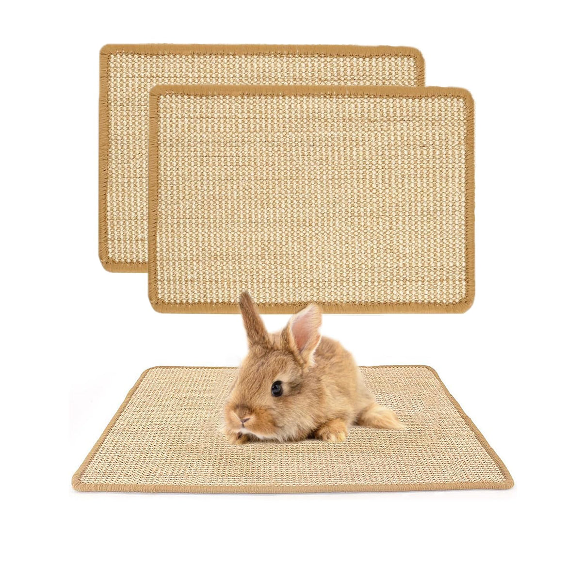 PODOO tapis-grattage lapin en sisal, stimule le jeu et le confort du lapin