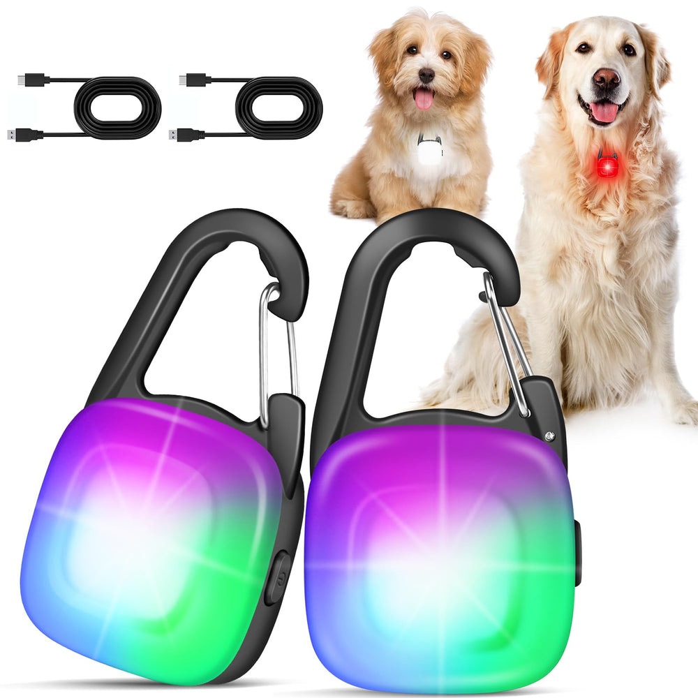 POOEY lumière pour collier chien 2-pack, visibilité jusqu'à 400 m.