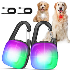 POOEY lumière pour collier chien 2-pack, visibilité jusqu'à 400 m.