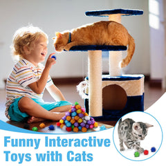 Poen boules chat pom-pom brillantes et pailletées, idéales pour jeux interactifs.