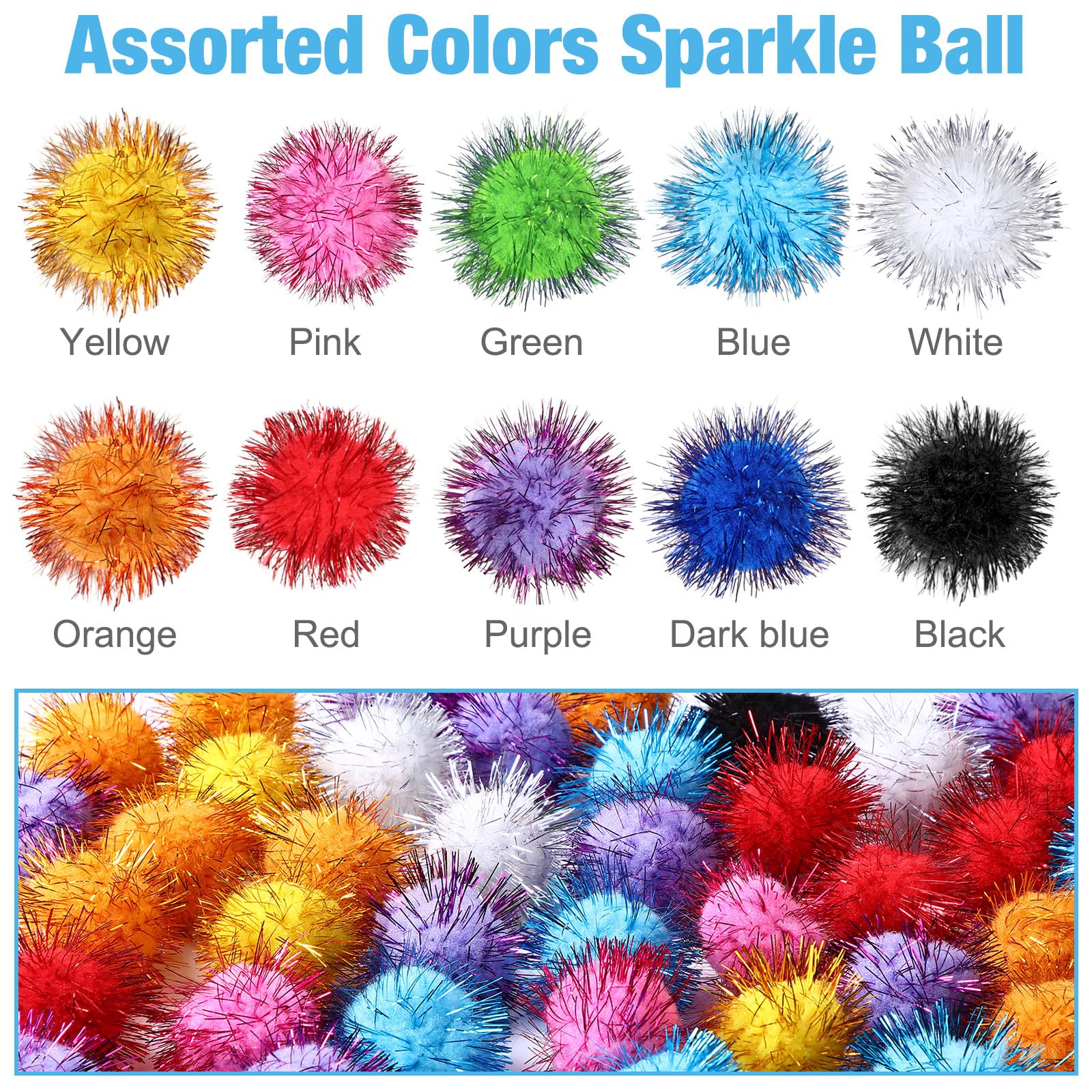 Poen boules chat pom-pom couleurs variées, parfaites pour jouer et décorer.