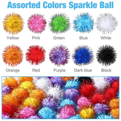 Poen boules chat pom-pom couleurs variées, parfaites pour jouer et décorer.