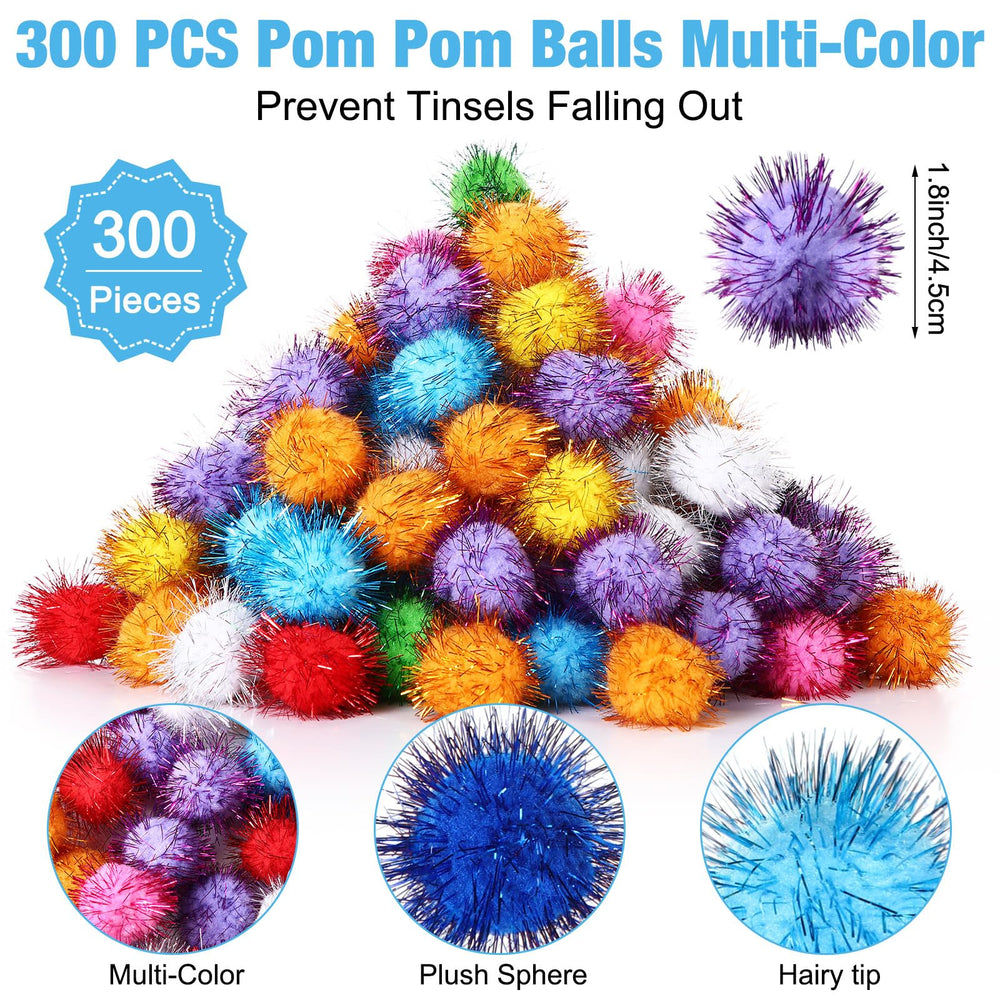 Poen boules chat pom-pom tinsel arc-en-ciel, pour stimuler l'exercice.