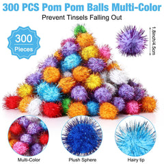 Poen boules chat pom-pom tinsel arc-en-ciel, pour stimuler l'exercice.