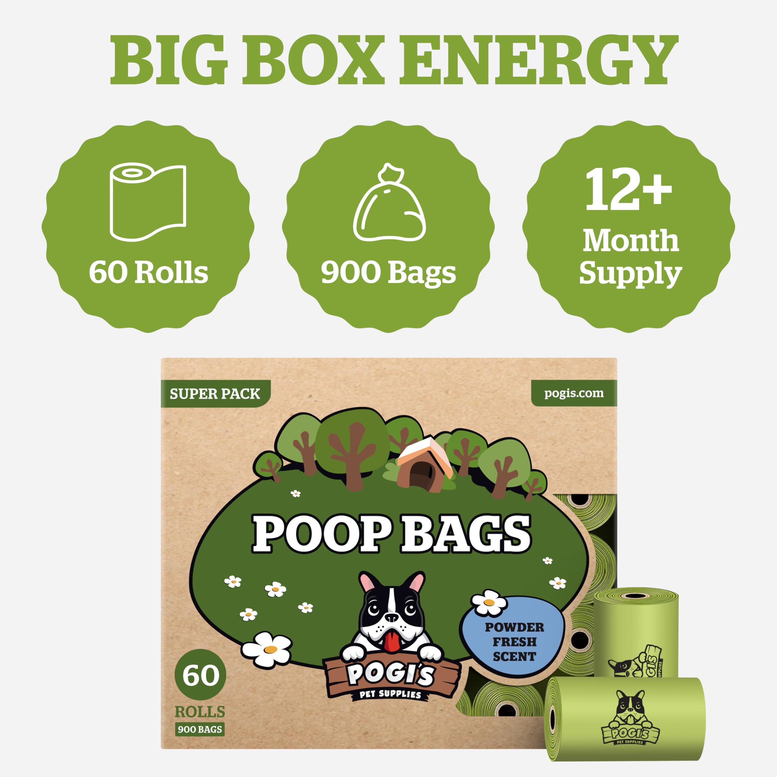 Pogi's Dog Poop Bags: sacs extra épais pour contenir les déchets sans fuite.
