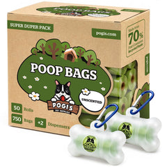 Pogi's Sacs-crotte chien extra-épais sur rouleau, pratique et fiable.