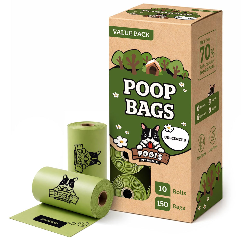 Pogi’s Sacs crottes chien anti-fuite en lot pour promenades propres.