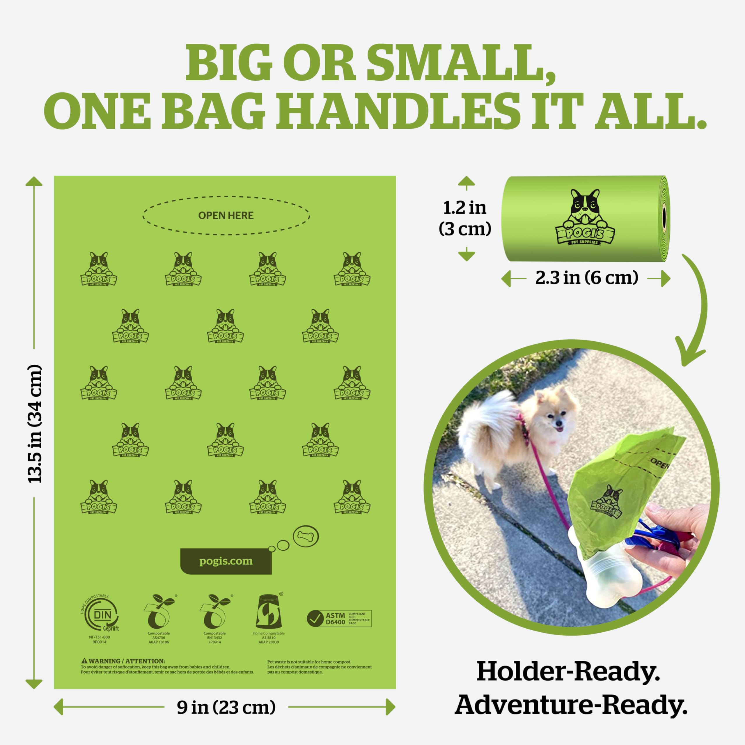 Pogi's sacs compostables taille 9x13 pouces pour les besoins difficiles.
