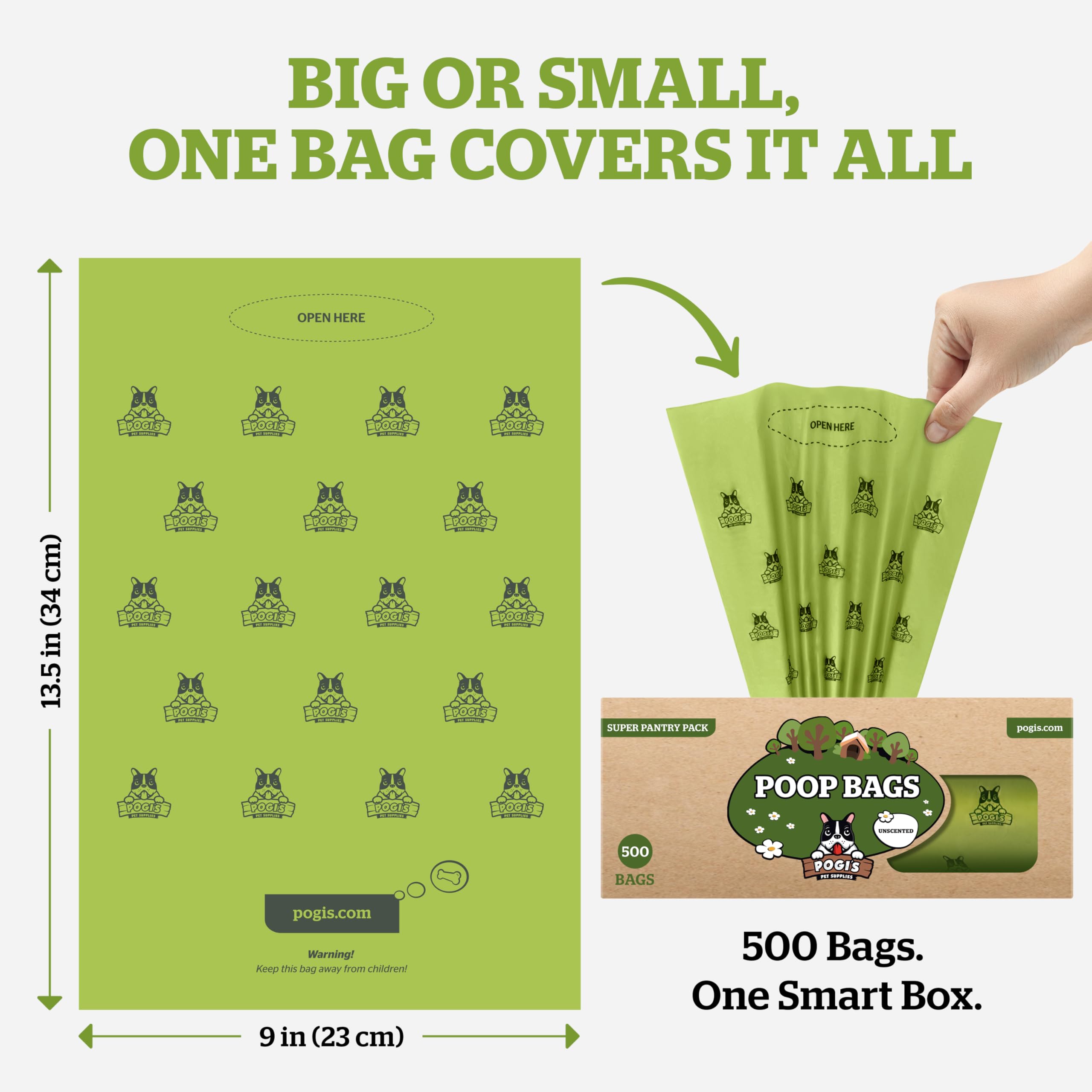 Pogi's Poop Bags, très épais, retiennent les déchets sans fuite.