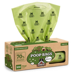 Pogi's Poop Bags dans le distributeur, pratique et grand format pour chiens.