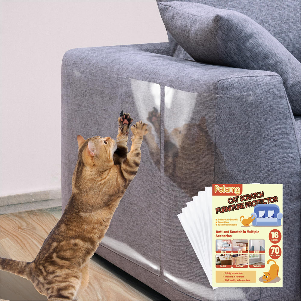 Polamg Protège-meubles chat, adhésif simple en place, canapé protégé contre griffures.