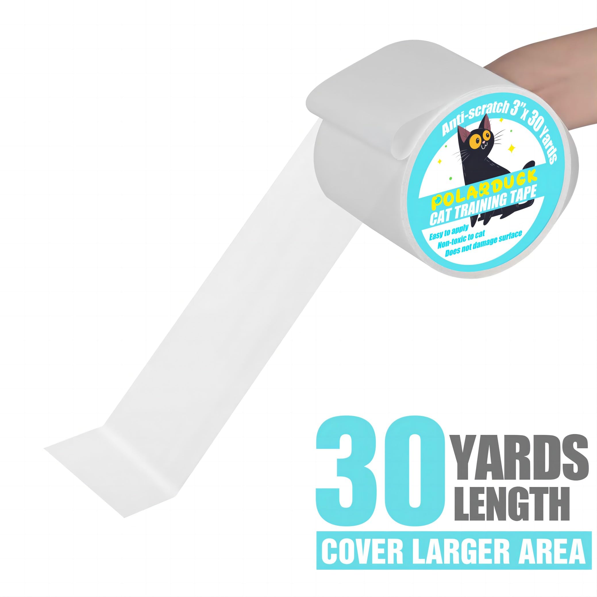 Polarduck bande anti-griffes sur canapé et table, protection durable et facile.