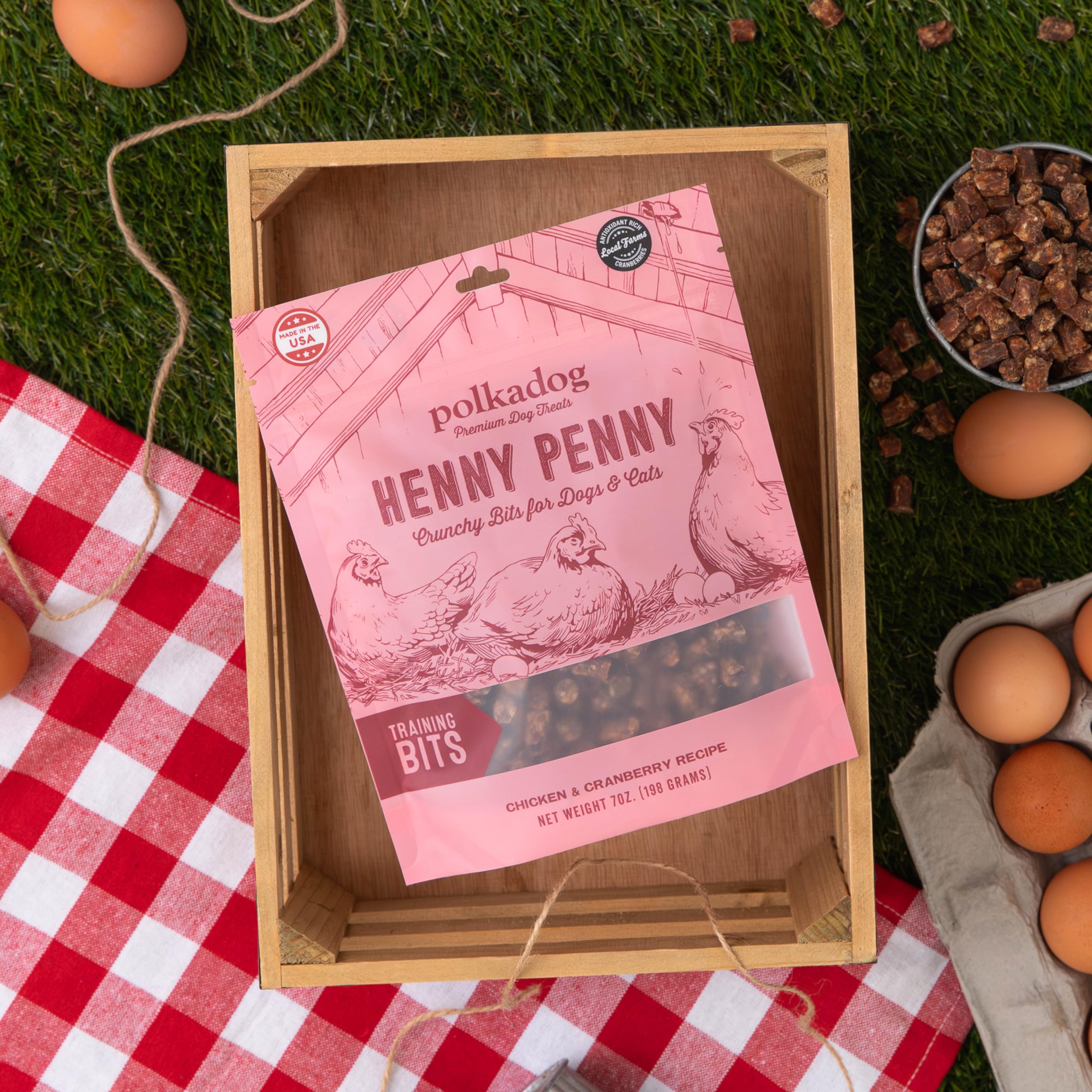 Petites bouchées Polkadog Henny Penny, taille adaptée à tous les chiens.