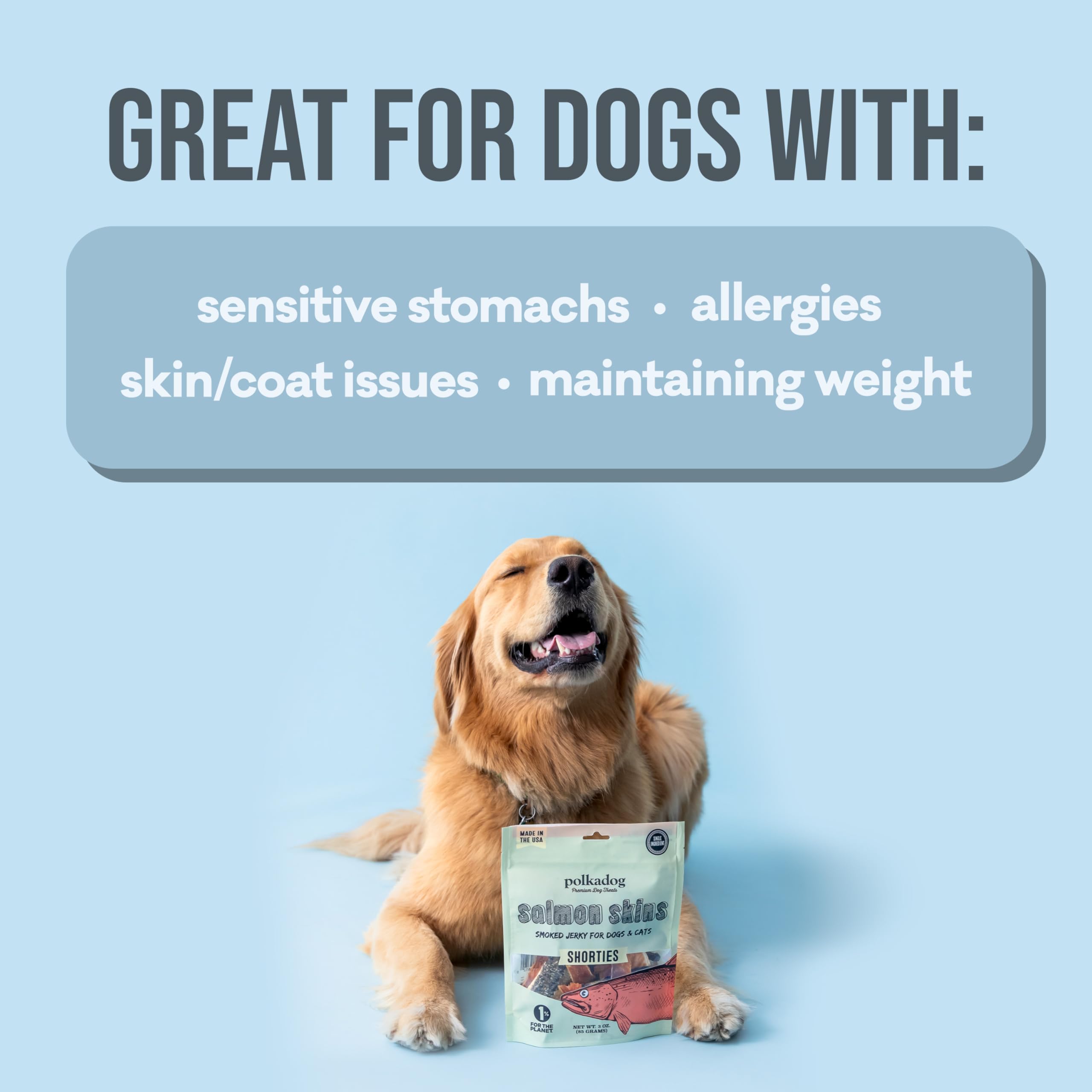 Polkadog riche en oméga-3, soutien potentiel pour le pelage.