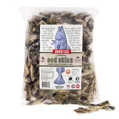Polkadog peaux cabillaud shortie 2lb, texture croquante utile pour récompenser votre chien.