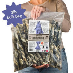 Pelures de cabillaud pour chiens Polkadog sans additifs et sans céréales.