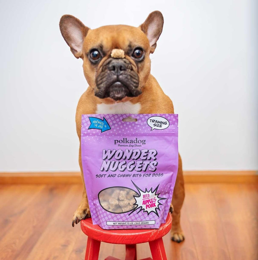 Polkadog Wonder Nuggets – chien en action, encourager l'apprentissage par la récompense.