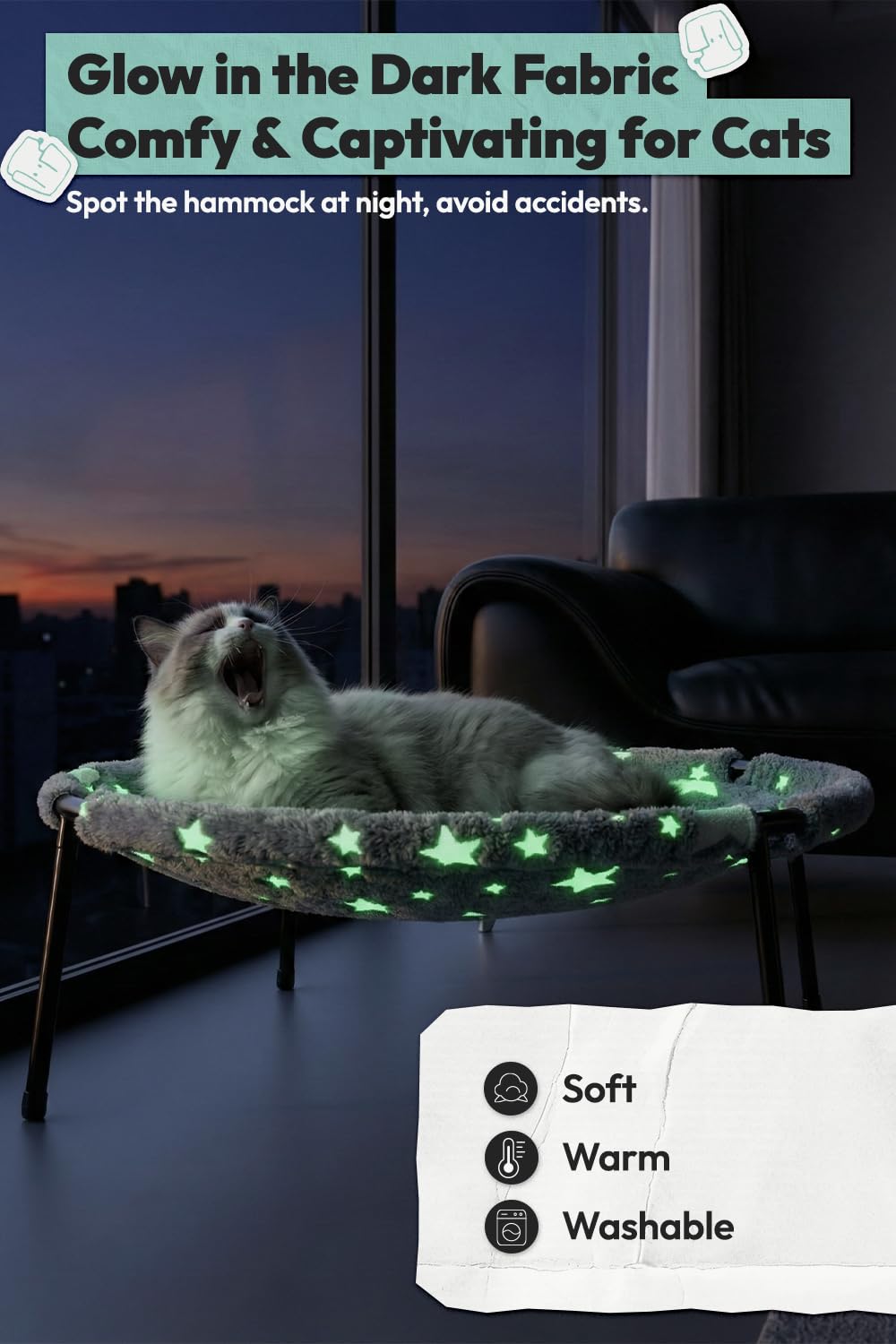 POMESEA housse respirante pour lit hamac chat, maintien au frais.