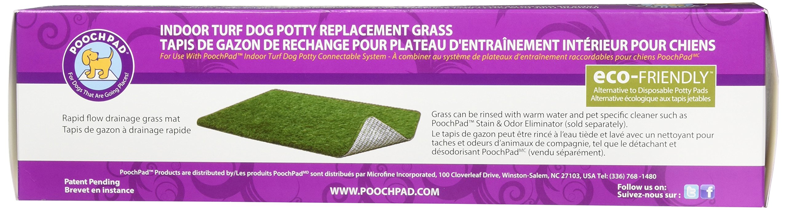 Gazon artificiel PoochPad pour extérieur, facile à nettoyer et résistant.