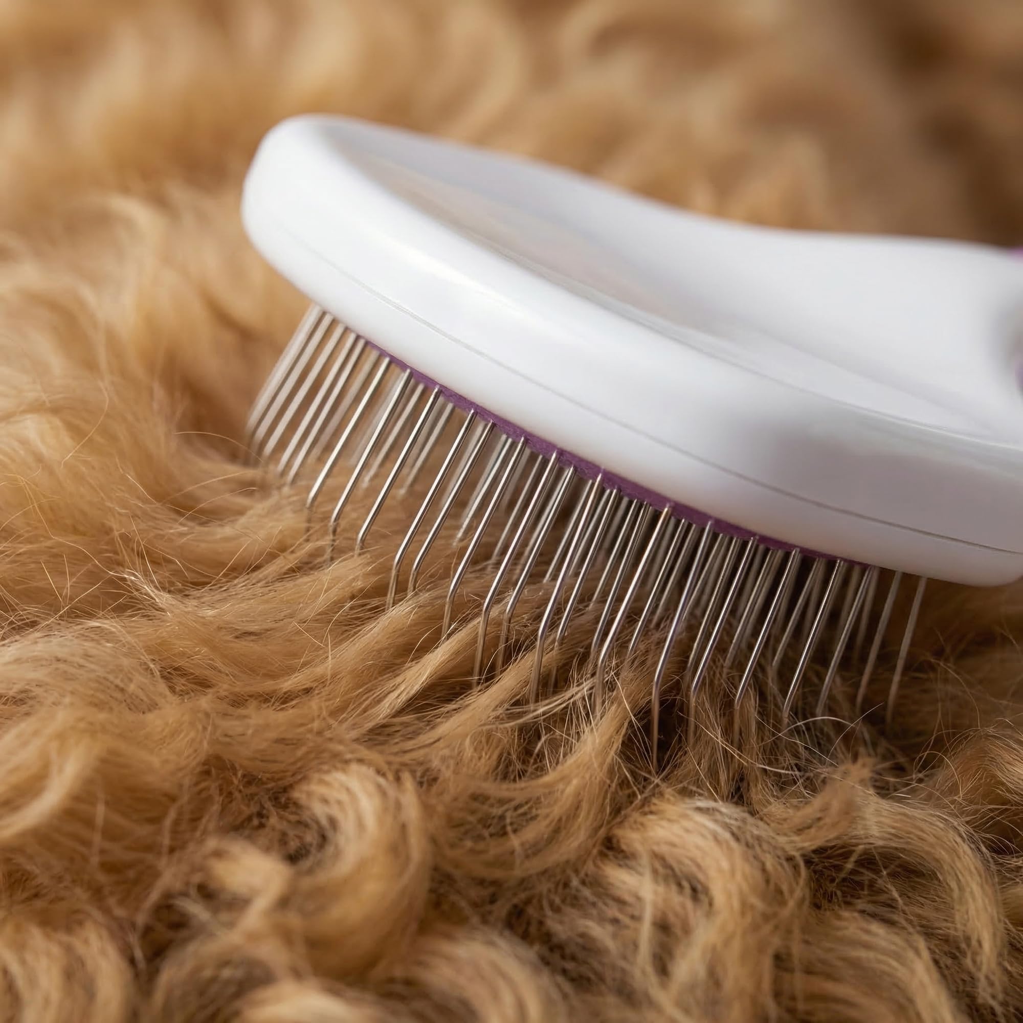POODLIE Brosse ergonomique offrant confort et contrôle lors du grooming.