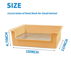 Poodoo boîte-litière pour lapin, ouvertures 1 cm pour petites pattes et sécurité.