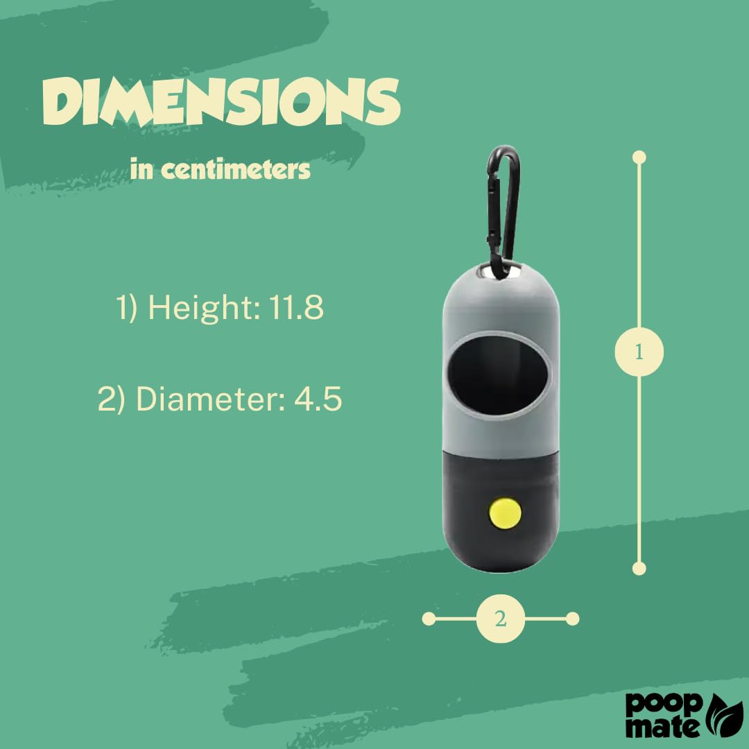 Poop Mate illustre design compact et portable pour l’emporter partout.