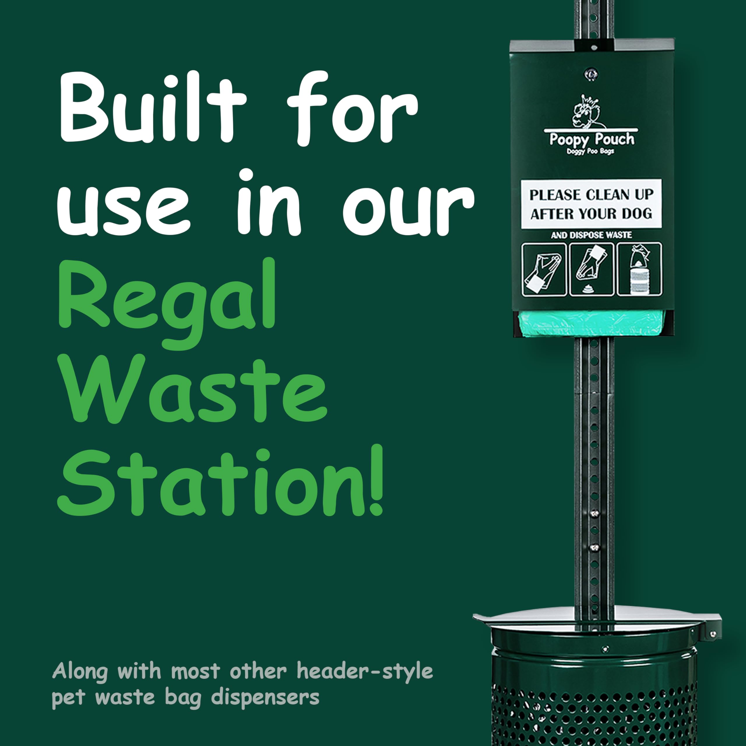 Poopy Pouch - compatible avec stations Regal, installation rapide.
