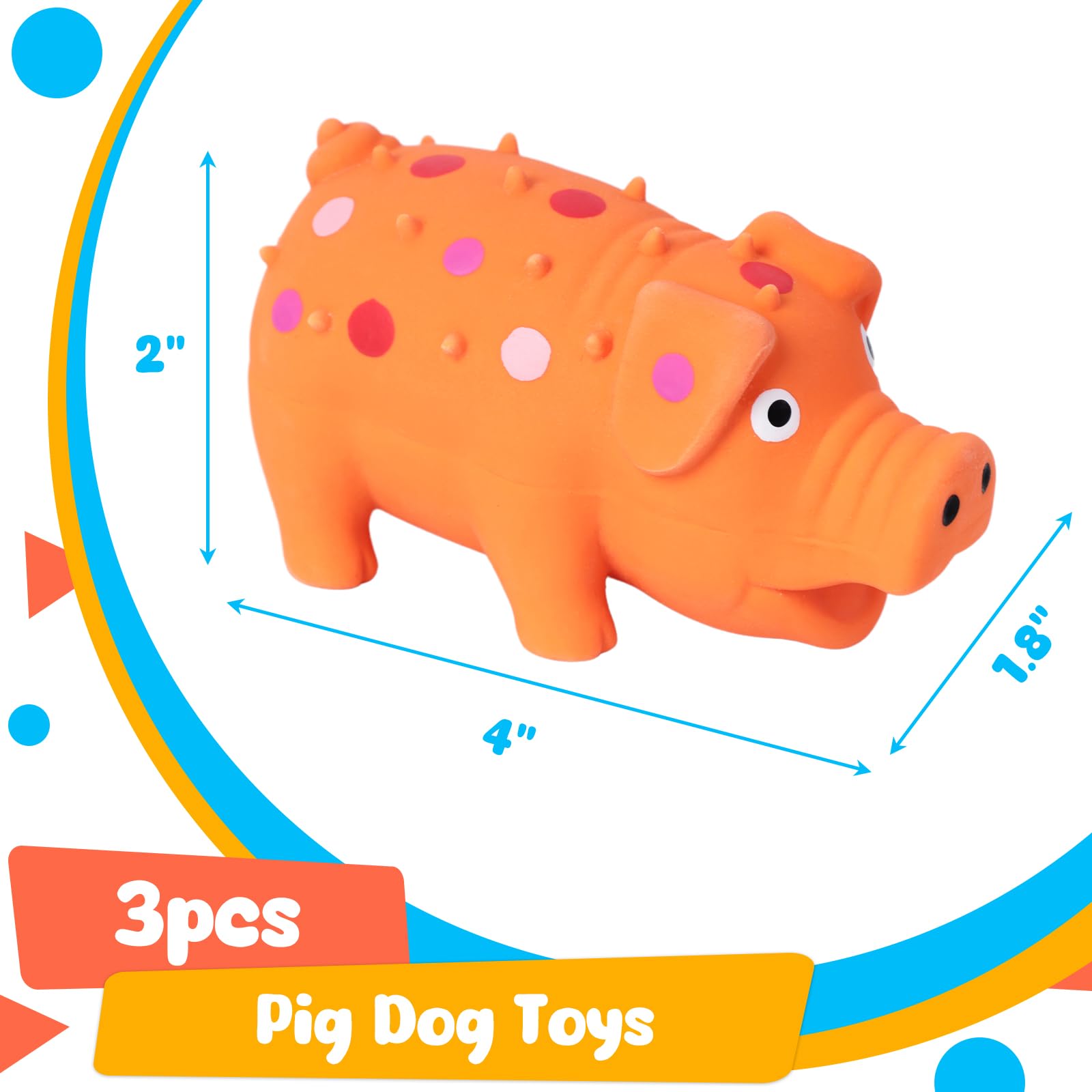 Jouet POPLAY cochon siffleur rose pour chien, parfait pour le jeu et l’évitement d’ennui.