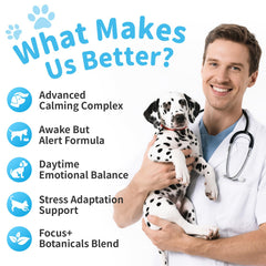 POPPAW friandises apaisantes chien camomille saveur, utile pour la concentration lors des exercices.