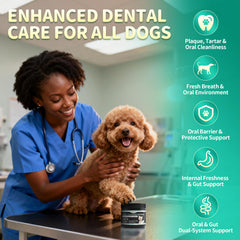 POPPAW poudre dentaire chien doseur inclus pour dosage précis