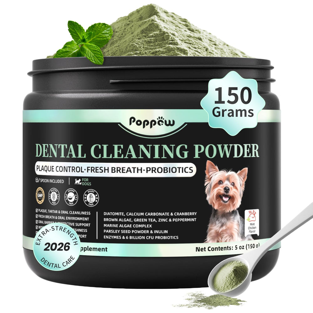 POPPAW poudre dentaire chien emballage clair et pratique pour dosage