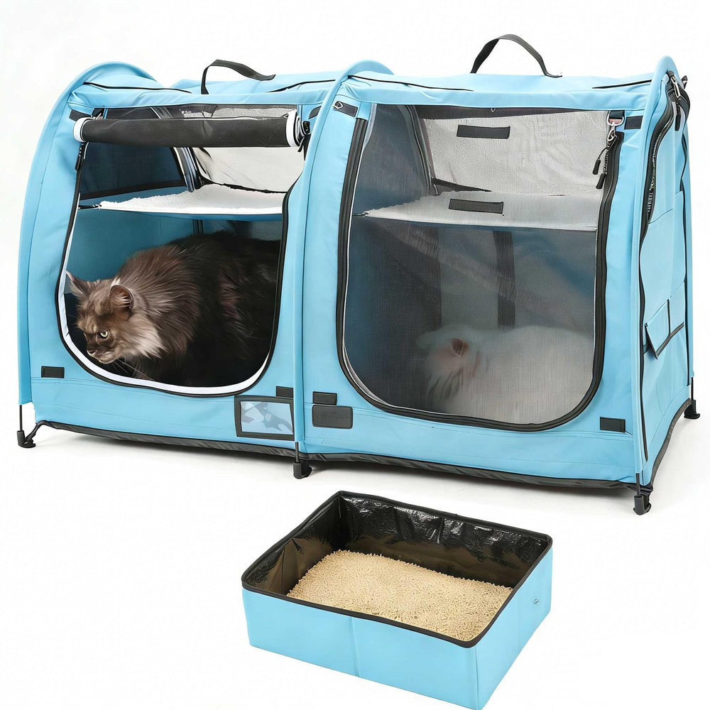 Porayhut Mispace: cage chat double compartiments avec hamac détachable pour repos