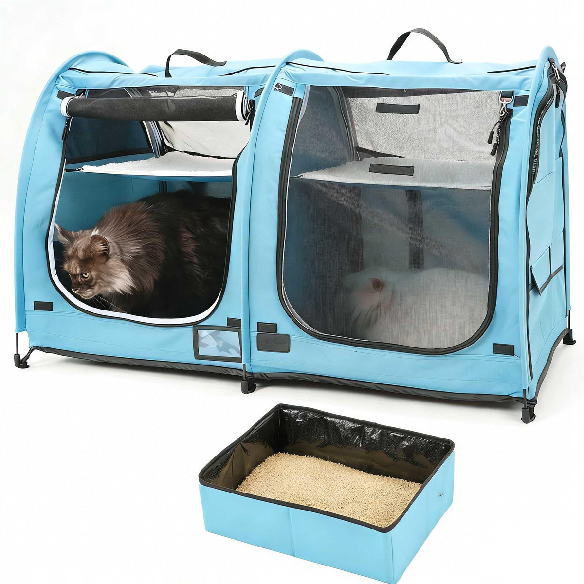 Porayhut Mispace: cage chat double compartiments avec hamac détachable pour repos