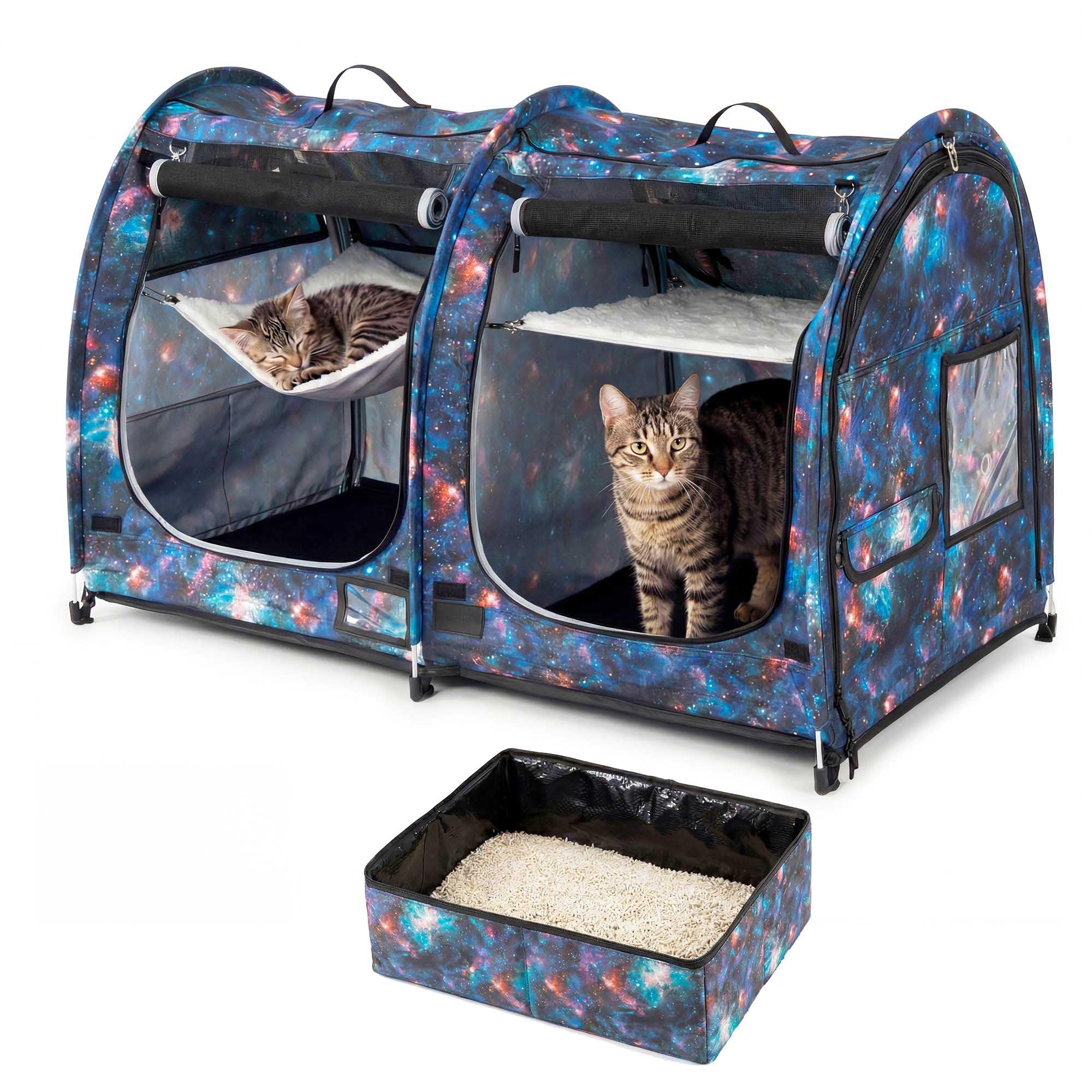 Porayhut Mispace cage chat portable, espace sûr et pratique pour domicile et trajet