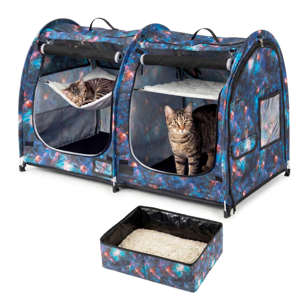 Porayhut Mispace cage chat portable, espace sûr et pratique pour domicile et trajet