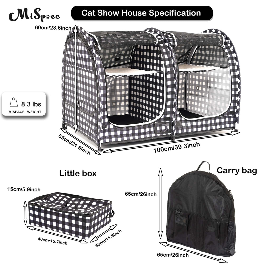 Mispace porayhut cage-chat porte zippée avant pour accès rapide.