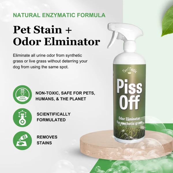 Porch Potty nettoie les odeurs d’urine sur gazon artificiel et laisse une surface propre.