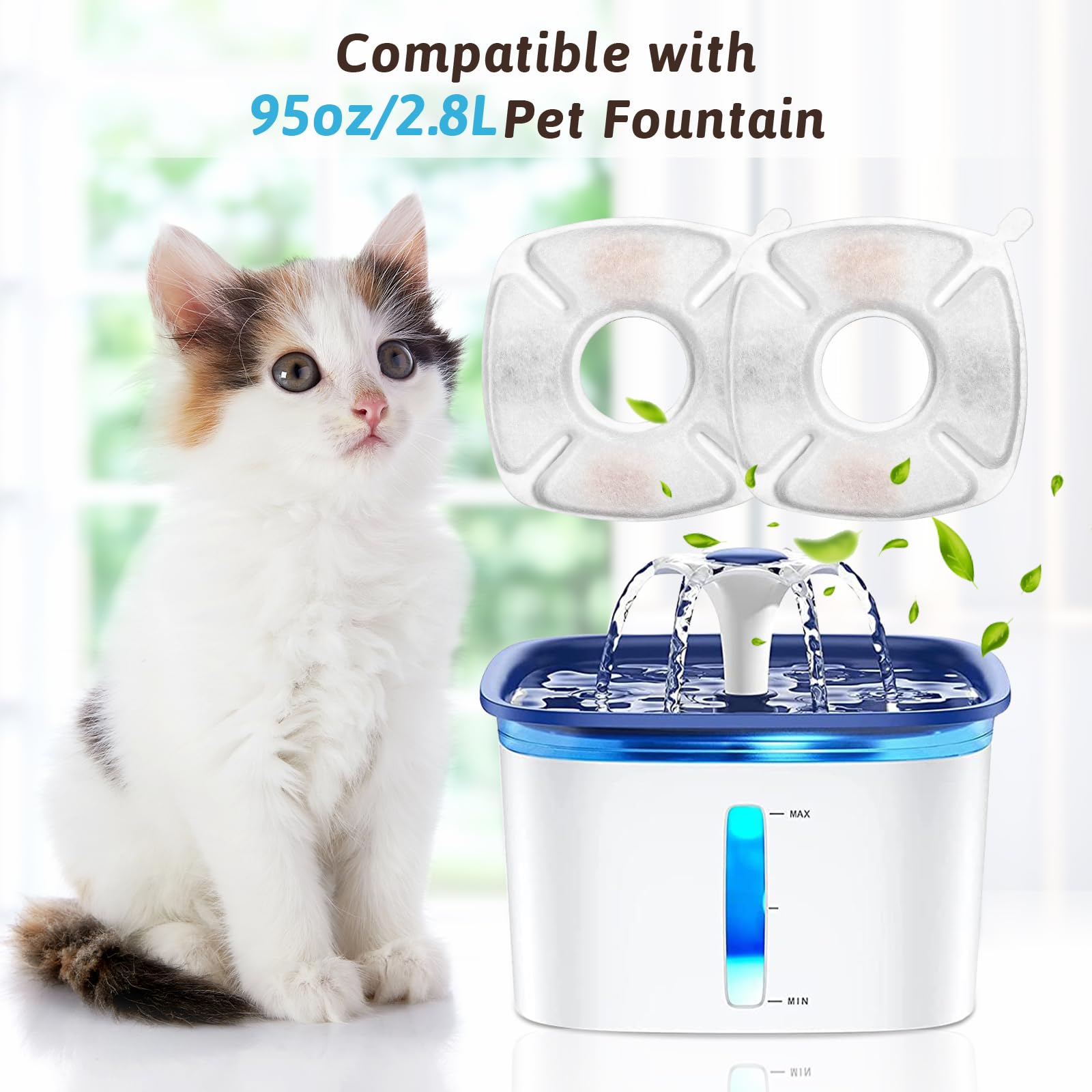 Éponges pré-filtre Porens pour fontaine chat — pack de 4