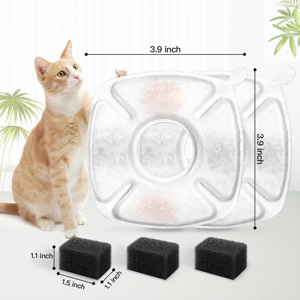 Éponge pré-filtre Porens pour chat, préparée facilement avant usage.