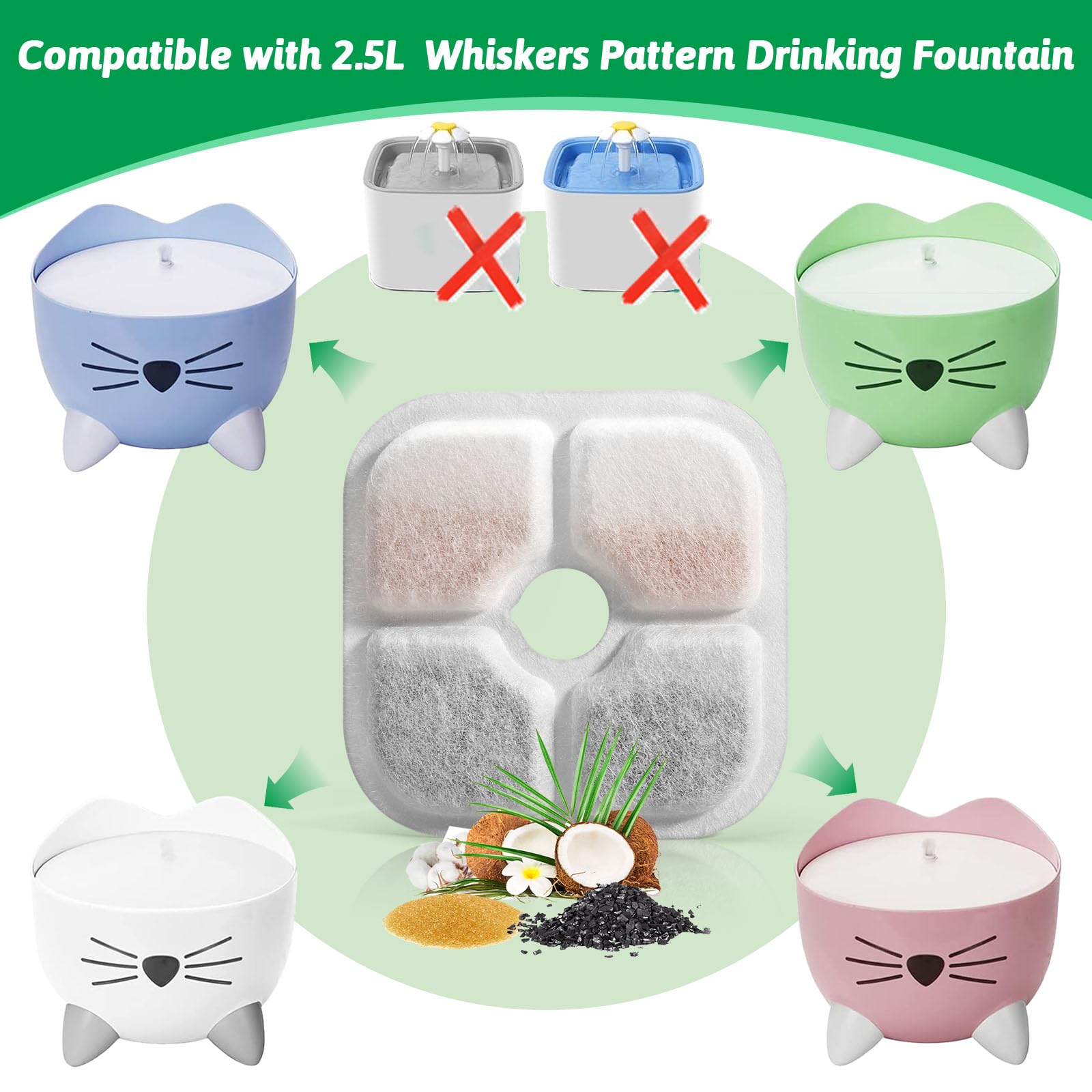 Porens filtre coton capture cheveux et impuretés pour eau plus fraîche