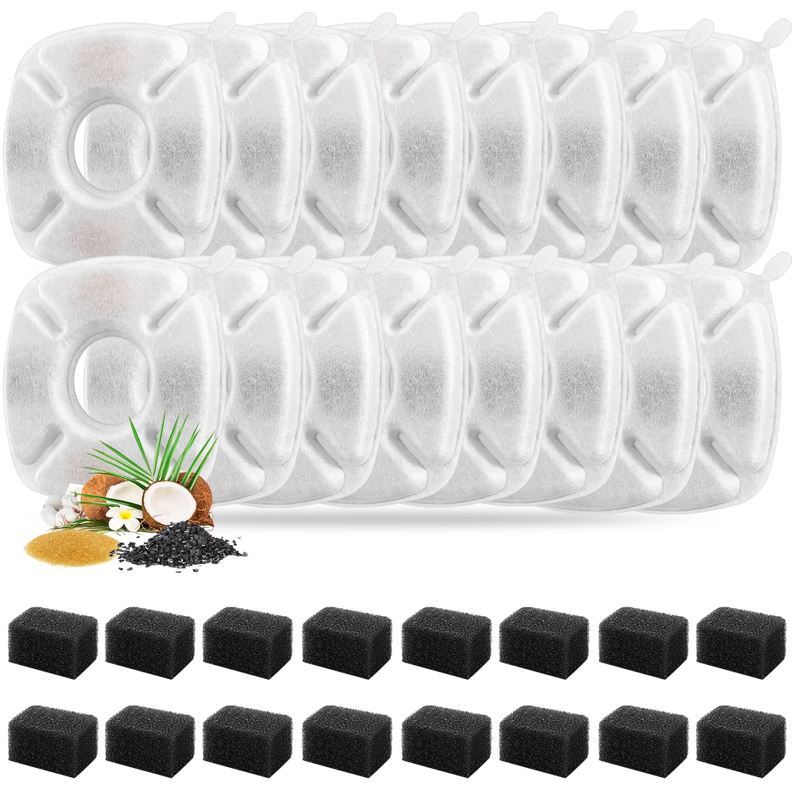 Filtre Porens pour fontaine chat 95oz en action, filtration efficace des poils