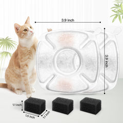 Filtre Porens pour fontaine chat — filtration triple pour cheveux et métaux