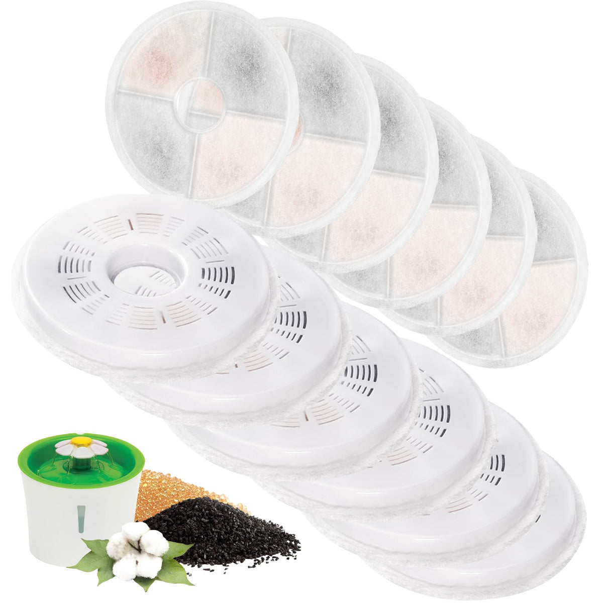 Porens filtre de remplacement fontaine chat 3L Fleur, eau plus propre.