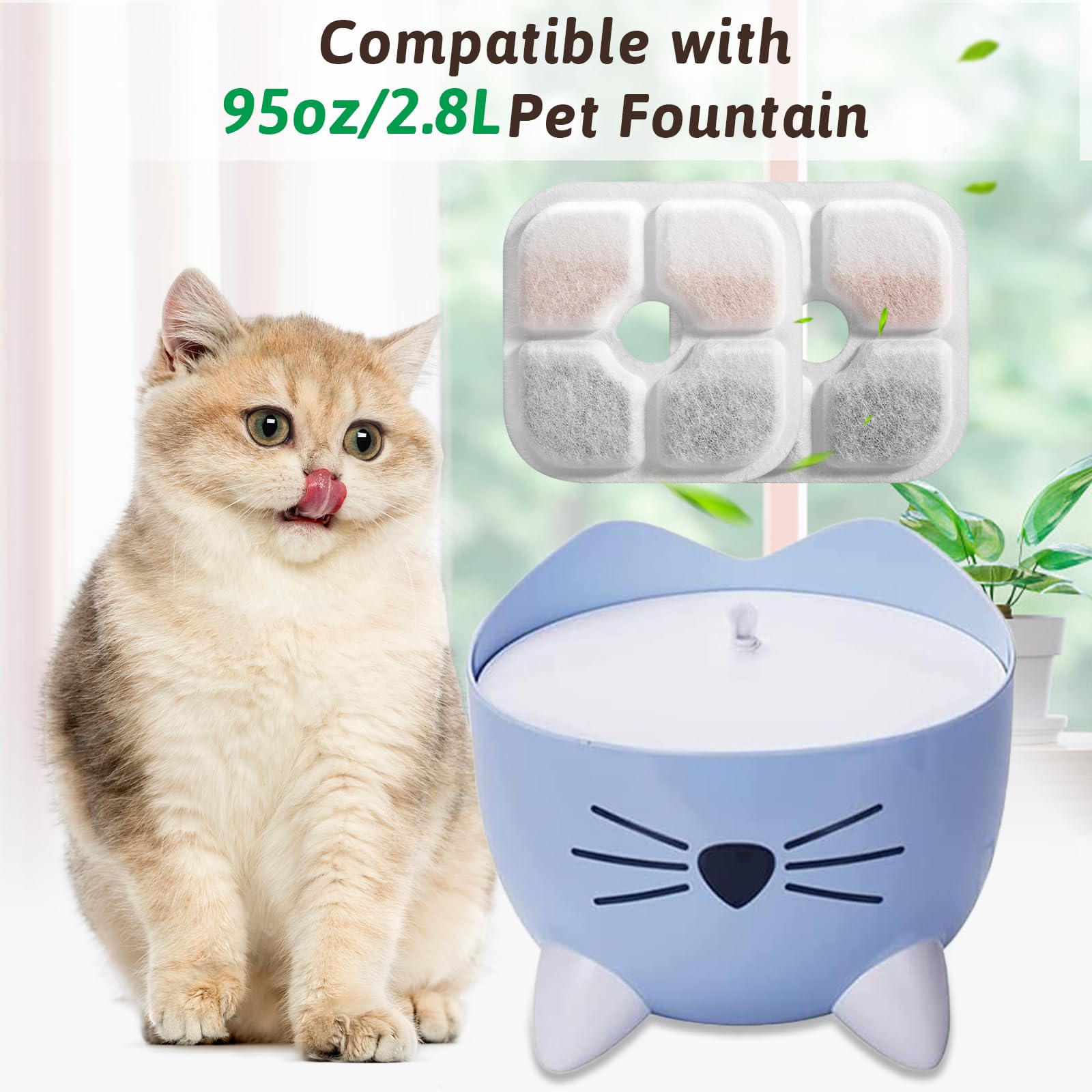 Pack Porens de 8 filtres fontaine chat 2,5l – pratique et durable.