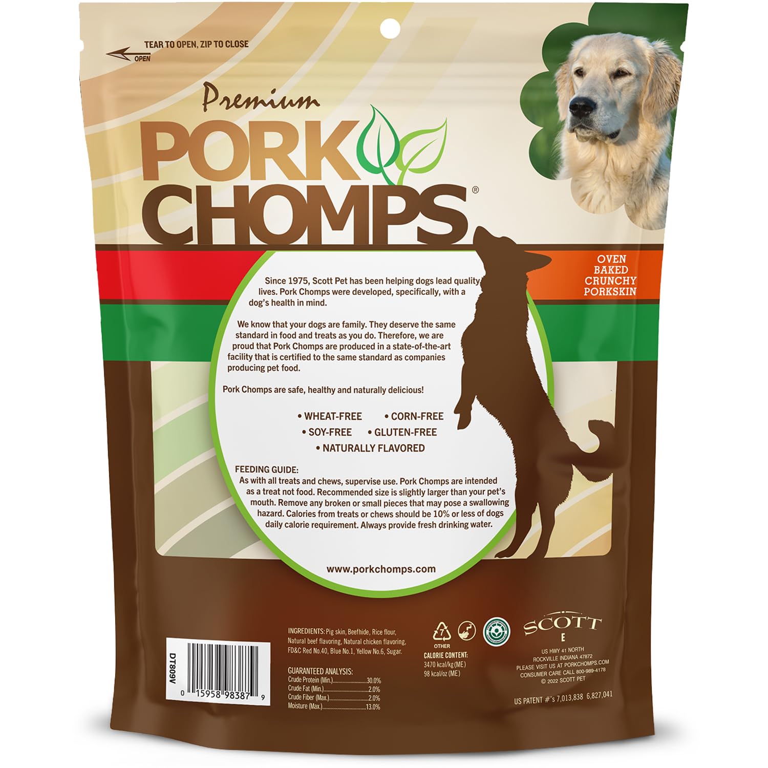 Pork Chomps mastications durables, parfaites pour occuper les chiens pendant les heures.