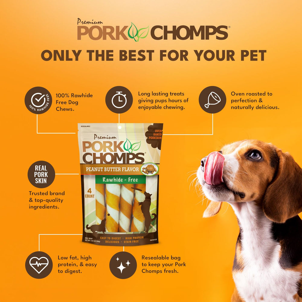 Pork Chomps chien-avec-torsades: chien heureux pendant le jeu.