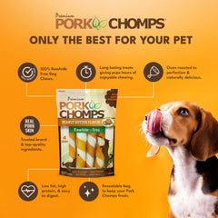 Pork Chomps chien-avec-torsades: chien heureux pendant le jeu.
