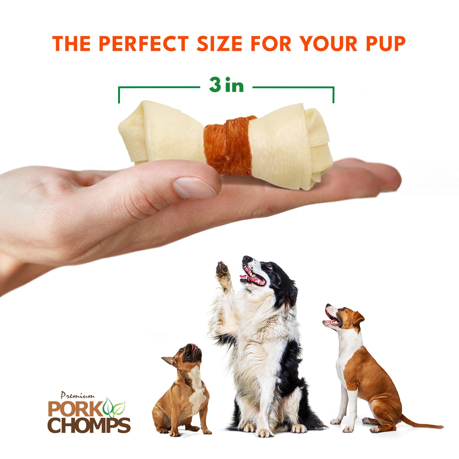 Pork Chomps : chien petit mordant, plaisir durable.