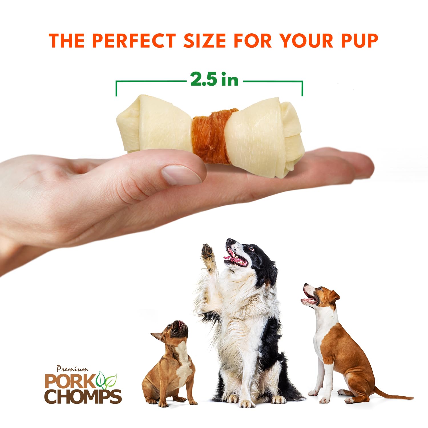 Pork Chomps emballage réutilisable, pratique et frais.