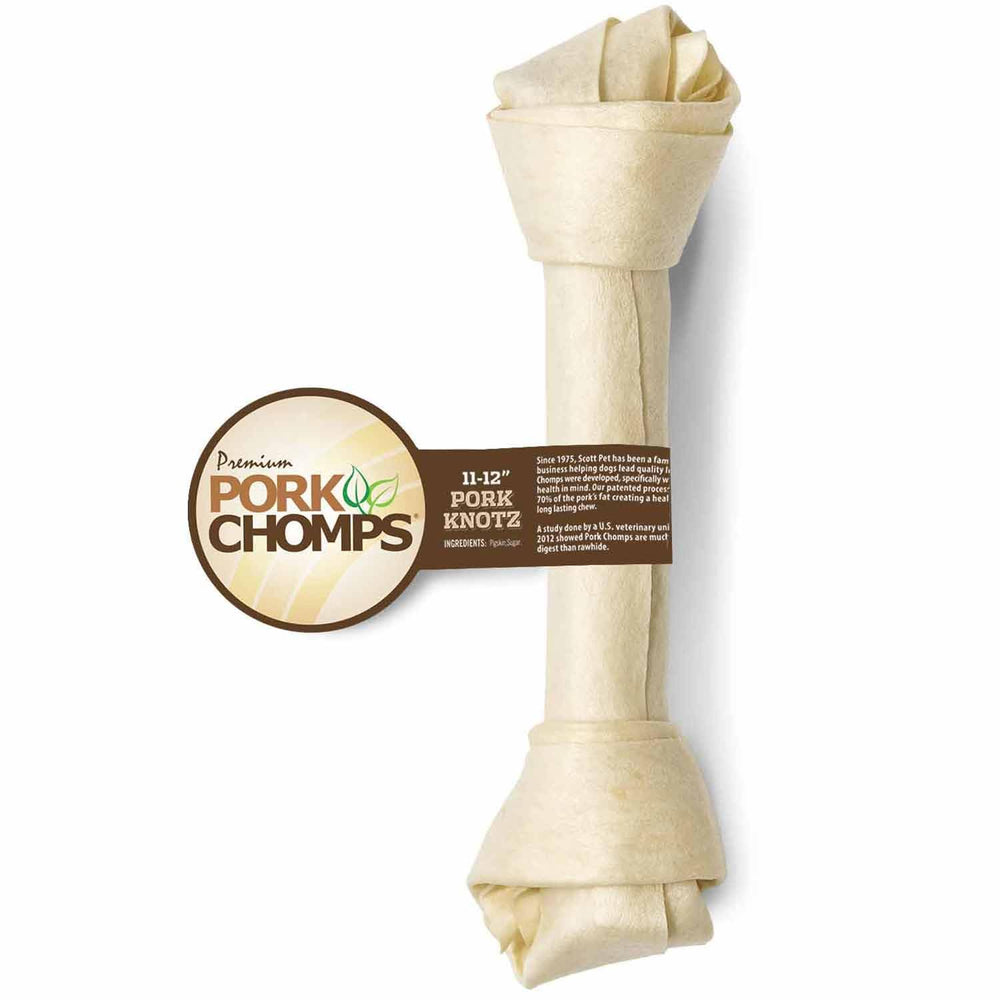 Format grande taille Pork Chomps, adapté aux grands chiens.
